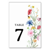 Numéro de table de mariage à fleurs sauvages éléga (Dos)