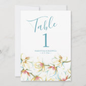 Numéro de table de mariage à la fleur de magnolia (Devant)