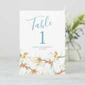 Numéro de table de mariage à la fleur de magnolia (Debout devant)