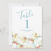 Numéro de table de mariage à la fleur de magnolia (Dos)