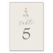 Numéro de table de mariage à la fleur sauvage bohè (Dos)