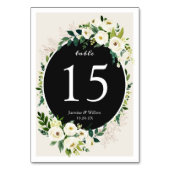 Numéro de table de mariage à la verdure de rose bl (Dos)