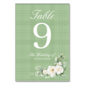 Numéro de table de mariage à la verdure de rose bl (Dos)