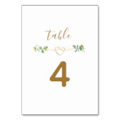 Numéro de table de mariage à la verdure neutre élé (Dos)