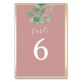 Numéro de table de mariage à la verdure rose pouss (Par défaut)