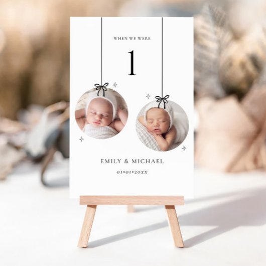 Numéro de table de mariage à l'âge de Noël