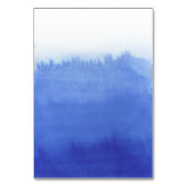Numéro de table de mariage à l'aquarelle bleue (Dos)