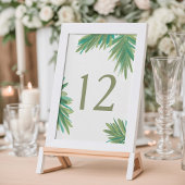 Numéro de table de mariage à l'aquarelle de bois d
