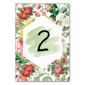 Numéro de table de mariage à l'aquarelle de jardin (Dos)