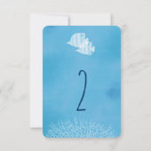 Numéro de table de mariage à l'aquarelle de poisso (Dos)