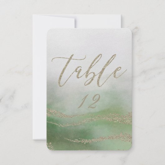 Numéro de table de mariage à l'aquarelle élégante  (Devant)