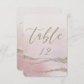 Numéro de table de mariage à l'aquarelle élégante  (Devant / Derrière)