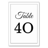Numéro de table de mariage à l'écriture élégante e (Dos)
