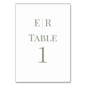 Numéro de table de mariage à monogramme blanc et o (Dos)