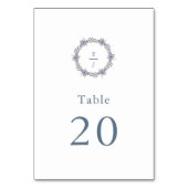 Numéro de table de mariage à monogramme floral lav (Dos)