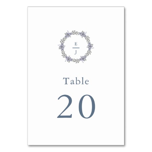 Numéro de table de mariage à monogramme floral lav (Par défaut)