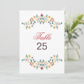 Numéro de table de mariage à motif géométrique vin (Debout devant)