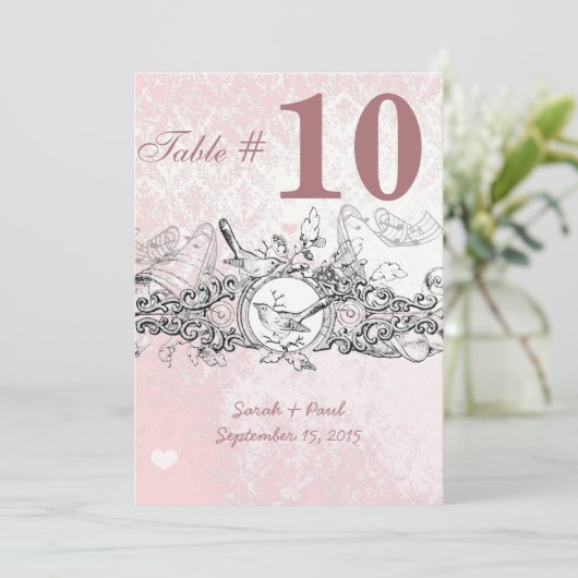 Numéro de table de mariage à musique défilement ro (Debout devant)