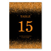 Numéro de table de mariage à paillettes dorées rom (Dos)