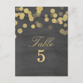 Numéro de table de mariage à paillettes dorées sur (Devant)