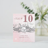 Numéro de table de mariage à parchemin musical ros (Debout devant)