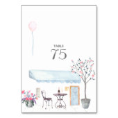 Numéro de table de mariage à Paris aquarelle (Dos)