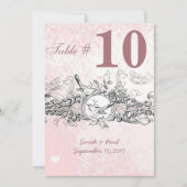 Numéro de table de mariage à rouleau musical rose (Devant)