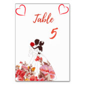 Numéro de table de mariage à silhouette florale (Dos)