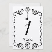 Numéro de table de mariage à touches noir et blanc (Dos)