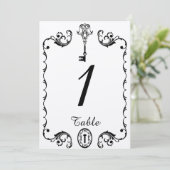 Numéro de table de mariage à touches noir et blanc (Debout devant)