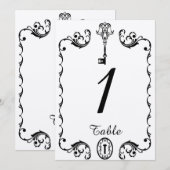 Numéro de table de mariage à touches noir et blanc (Devant / Derrière)