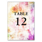 Numéro de table de mariage abstrait aux couleurs d (Dos)