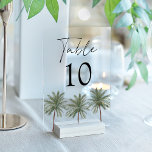 Numéro de table de Mariage acrylique minimal Palm<br><div class="desc">Apportez une ambiance tropicale chic à votre réception avec nos cartes de numéro de table de Mariage minimal moderne Palm Tree. Avec le numéro de table en gras et minimaliste au-dessus d'un trio de palmiers élégamment dessinés, ces cartes offrent un look frais et sophistiqué sur un arrière - plan acrylique...</div>