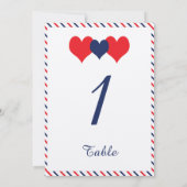 Numéro de table de mariage Americana Hearts (Dos)