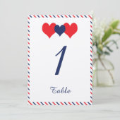 Numéro de table de mariage Americana Hearts (Debout devant)