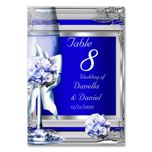 Numéro de table de mariage argent bleu marine (Par défaut)