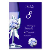 Numéro de table de mariage argent bleu marine 2 (Dos)