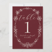 Numéro de table de mariage argenté profond rouge C (Dos)