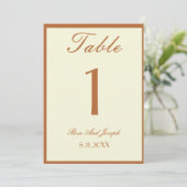 Numéro de table de mariage argenté vieilli marron (Debout devant)