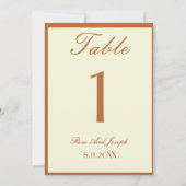 Numéro de table de mariage argenté vieilli marron (Dos)