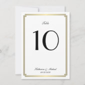 Numéro de table de mariage Art Déco blanc élégant (Dos)