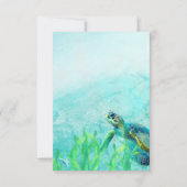 Numéro de table de mariage art plage océan tortue  (Dos)