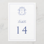 Numéro de table de mariage au blason monogramme bl (Devant)