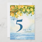 Numéro de table de mariage au bosquet de citron mé (Devant)
