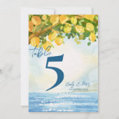Numéro de table de mariage au bosquet de citron mé (Dos)