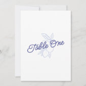 Numéro de table de mariage au citron bleu et jaune (Devant)