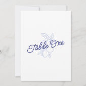 Numéro de table de mariage au citron bleu et jaune (Dos)