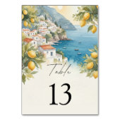 Numéro de table de mariage au citron de la côte d' (Dos)