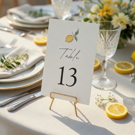 Numéro de table de mariage au citron | Mariage sur
