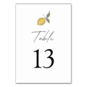 Numéro de table de mariage au citron | Mariage sur (Dos)